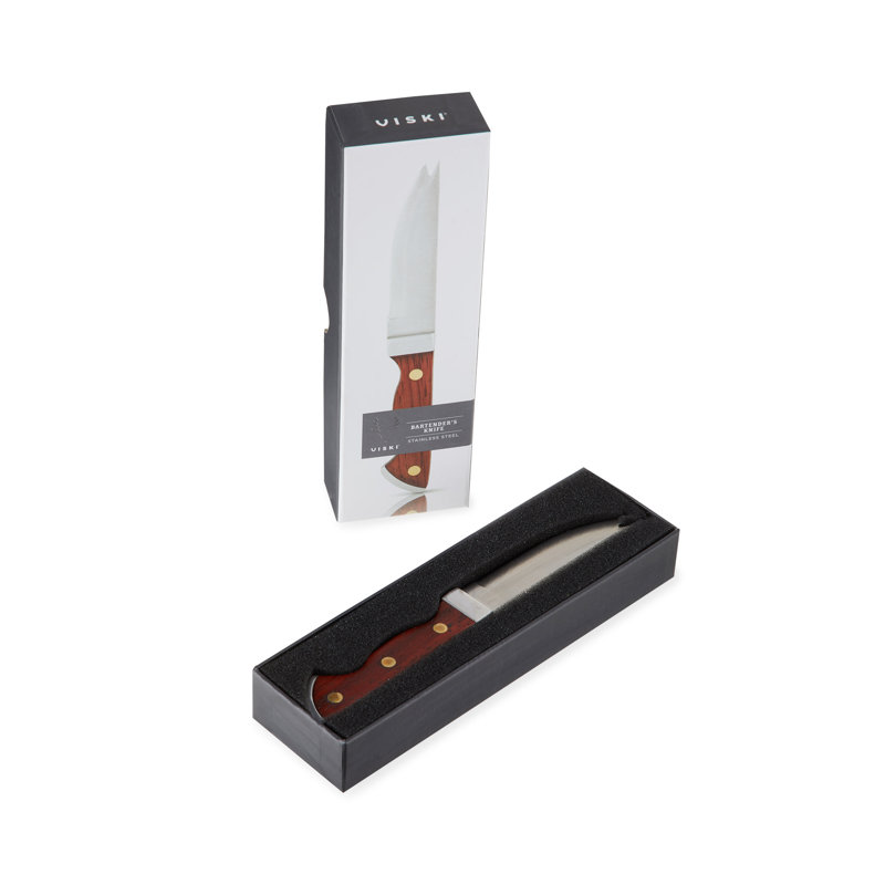 Professional Bartender Knife with Acacia Wood Handle
