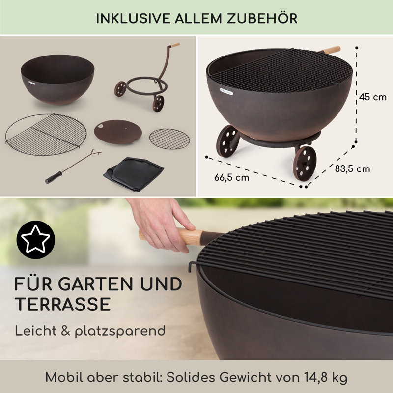 Circle Smokeless Fire Pit, Brown