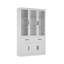 White 2-Drawer Bookcase With Glass Doors-1104905685