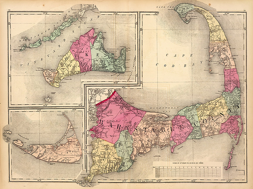 1871 Cape Cod Map Graphic Art on Canvas Buy Art For Less 