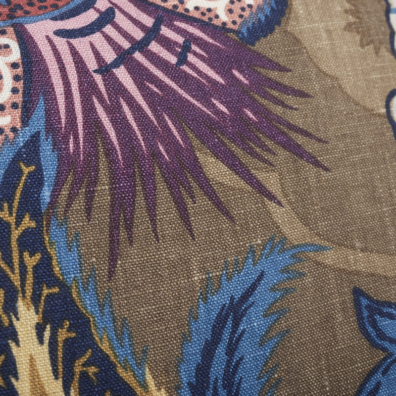 Zanzibar Linen Print Pillow, Cerulean