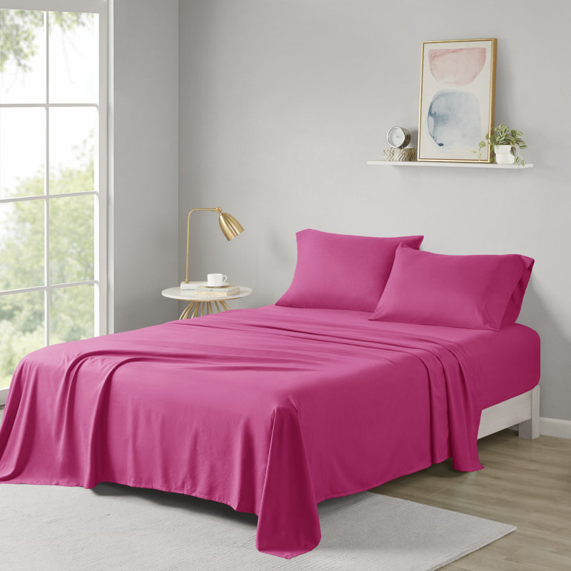 Ensemble de draps toutes saisons Intelligent Design, Ensemble de draps très grand + 2 taies d'oreiller, Rose