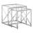 Nesting Table Set Of 2, Side, End, Accent, Living Room, Bedroom, Metal, Tempered Glass, Clear-1719847457
