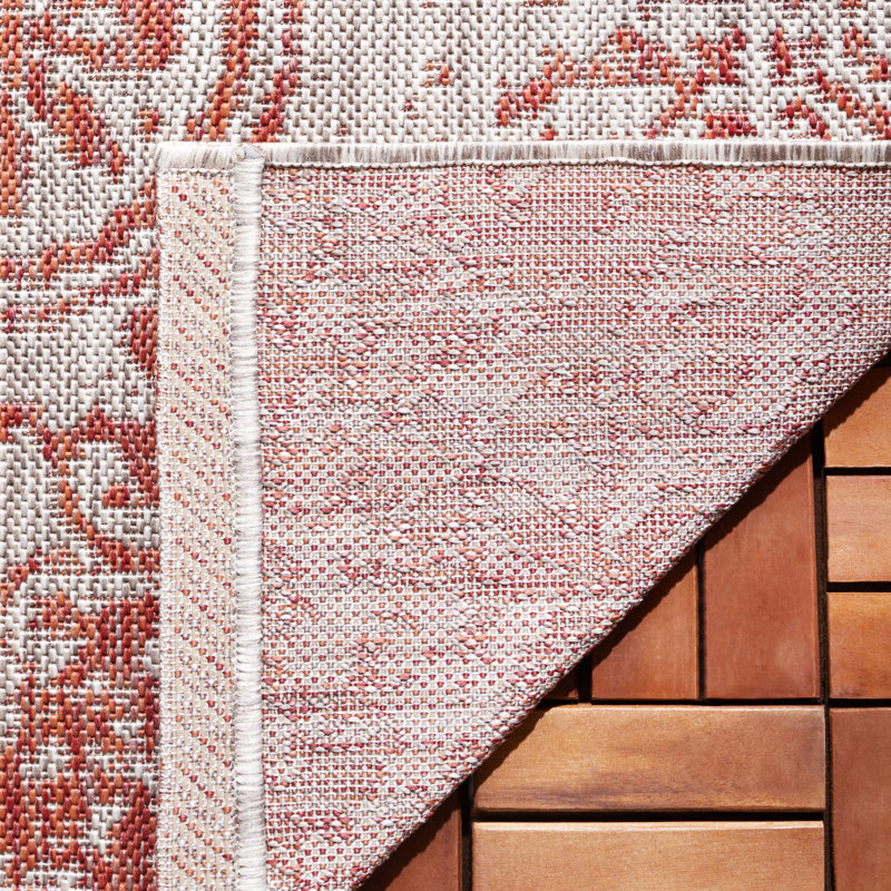 Tapis d'intérieur / extérieur à motif floral Barbuto Performance, Rectangle 5 pi 3 po x 7 pi 7 po
