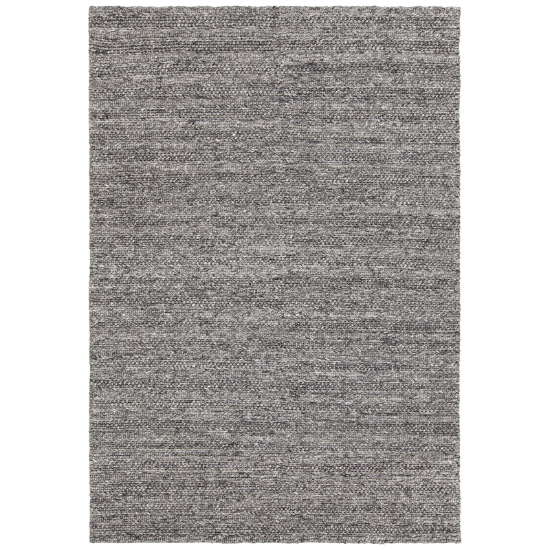 Tapis de zone grise tissé à la main Prickett, Rectangle 5 pi x 7 pi 6 po