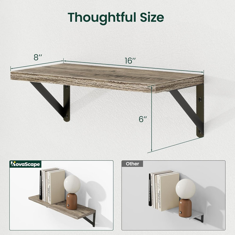 3 Piece Wood Floating Shelf