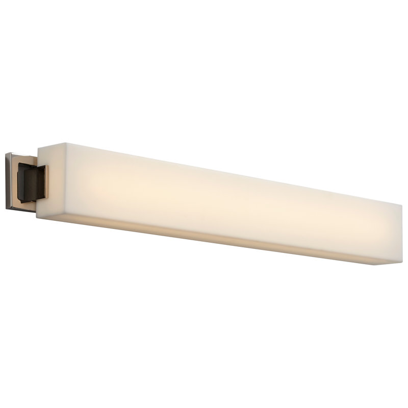 Barre d'éclairage de salle de bain 1 lumière DEL Ambrine, Nickel poli