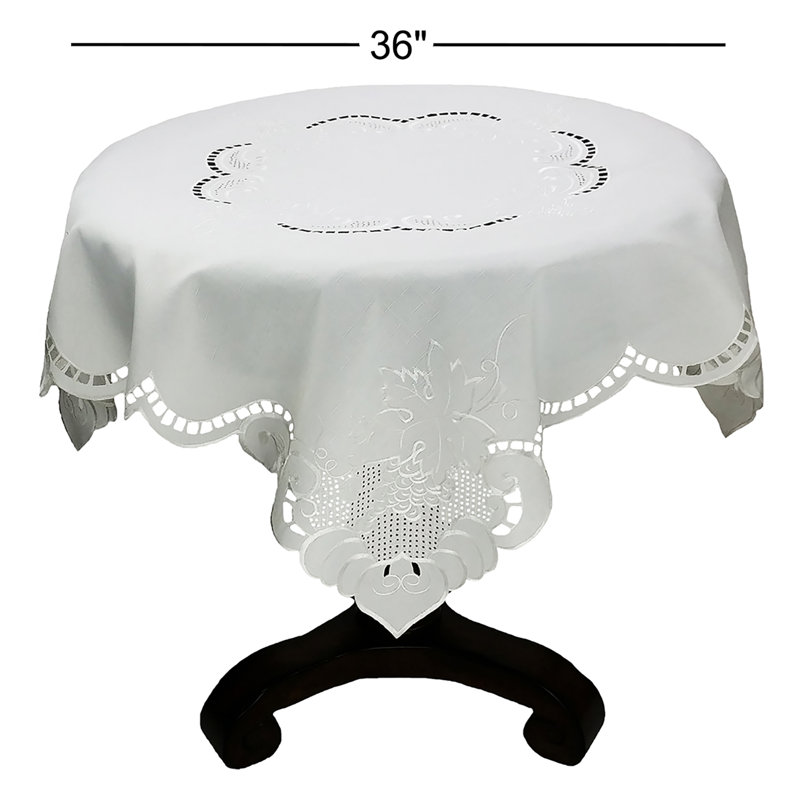 Dessus de table brodé Raisins et feuilles, L 36 po x l 36 po