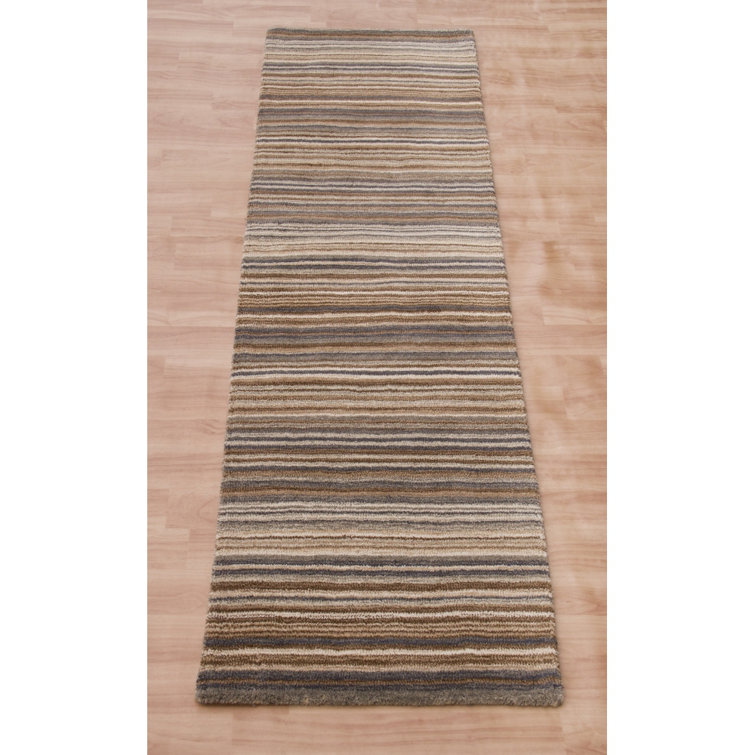 Tarren Striped Wool Hand Woven Area Rug