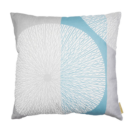 Taie d'oreiller Niho Medallion, Blanc / bleu médaillon Niho