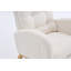 Chaise berçante d'appoint moelleuse avec repose-pieds, chaise berçante à dossier haut blanc crème et chaise longue en bois d'hévéa, l 38,36 po x P 26,77 po x H 39,76 po-744702701