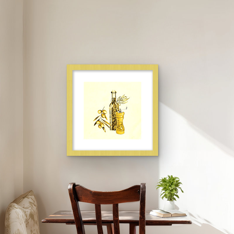 Huile d'olive et poivre - jaune, Doré