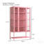 Vitrine 67,3 ", fer, porte en verre, lumières DEL pour objets de collection - rose