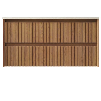 36'' Wall-Mounted Cabinet With 2 Drawers, NO Countertop And Basin, NO Faucet And Drain, Pre-Assembled, Brown Oak Woodgrain Color