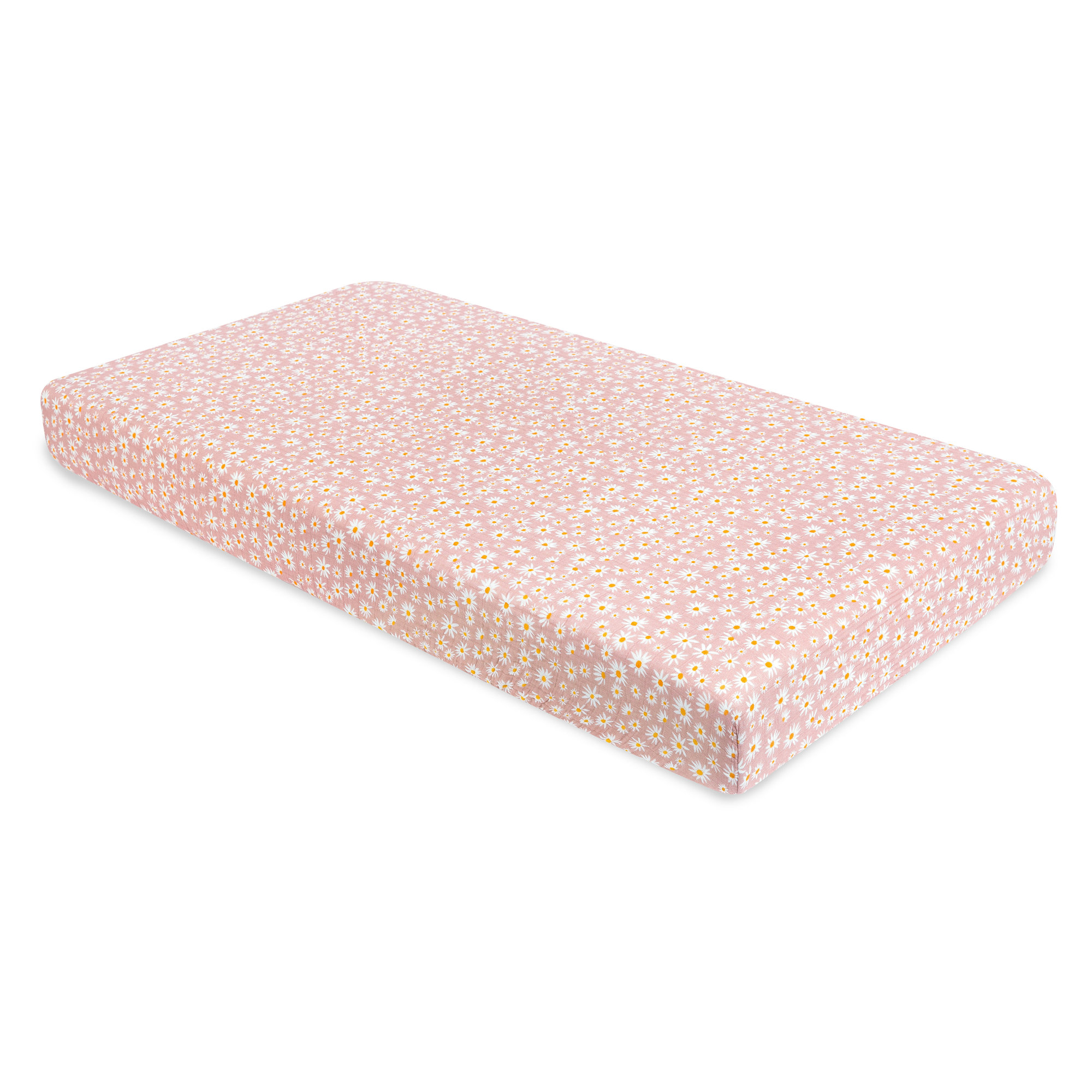 Daisy Muslin Crib Sheet in GOTS Certified Organic Cotton