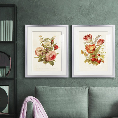 Antique Floral Bouquet III, reproduction encadrée de qualité supérieure - prête à être accrochée