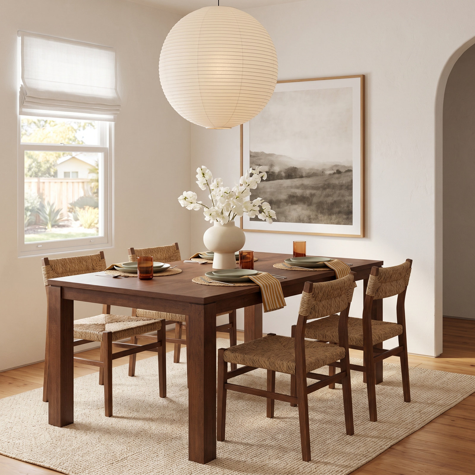 Trudie Dining Table, 30"H x 70"L x 40"W, Medium Oak