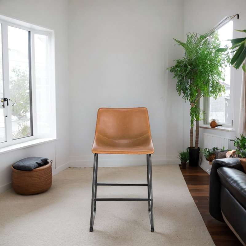 Tabouret de comptoir Marteny Dondan, Tabouret de bar (siège d'une hauteur de 30 po), Brun clair