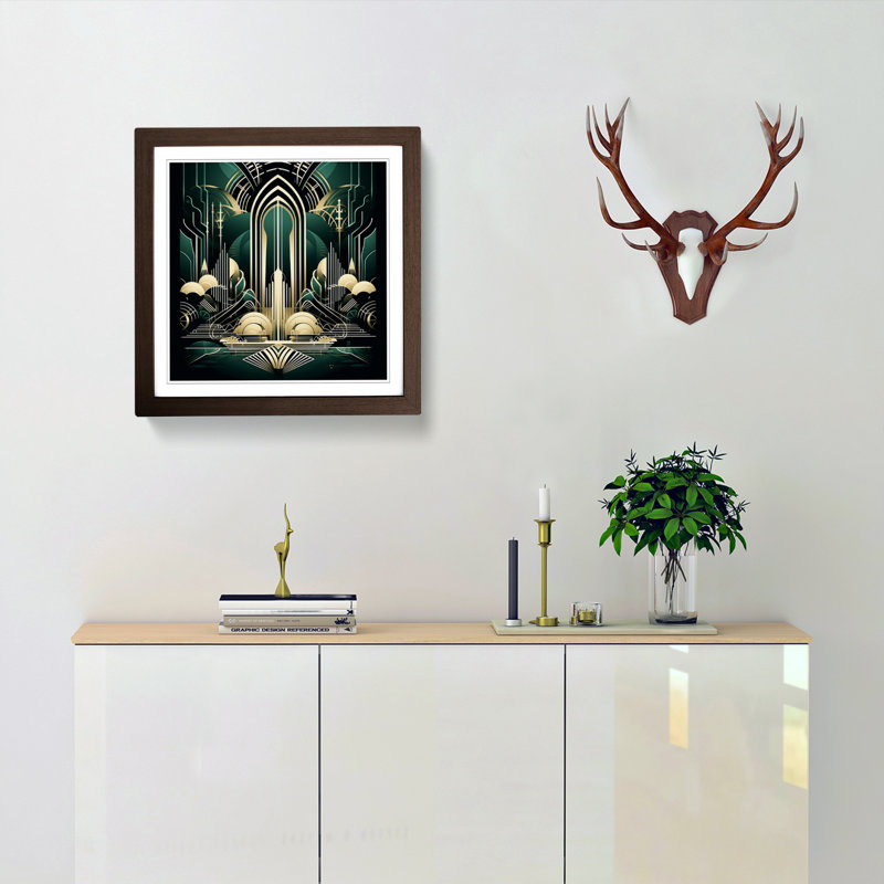 River Deco - Single Picture Frame Print on Wood, Walnut