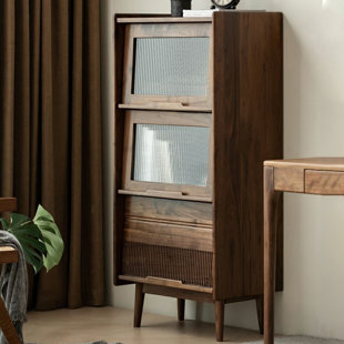 Nut-brown Solid Wood + Glass Display Cases