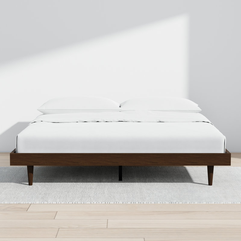Wojcik Modern Wooden Bed Frame, Brown, King