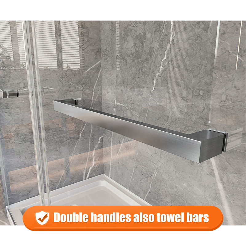 66-72 in. W x 76 in. H Double Sliding Frameless Shower Door in Brushed Nickel with 5/16 in.（8mm）Clear Tempered Glass