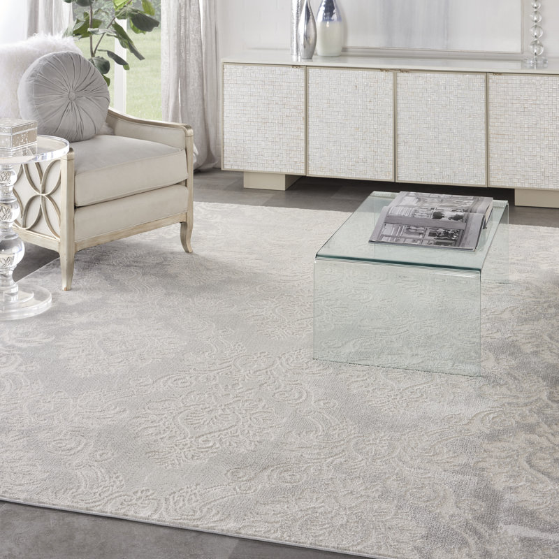 Gricell Damask Indoor Rug, Rectangle 9' x 12'