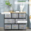 Commode 8 tiroirs, commode en tissu à 3 niveaux, unité de rangement avec structure en acier