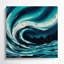 «Space Aurora», interprétations abstraites sur toile bleue-721231066