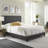 Boyd Sleep Florence Faux Leather Fabric Upholstered Platform Bed Frame w/Adjustable Headboard, no Noise Strong Wood Slat Support, Box Spring/Foundation Required, Easy Effortless Assembly, Venice-67742378-67742376