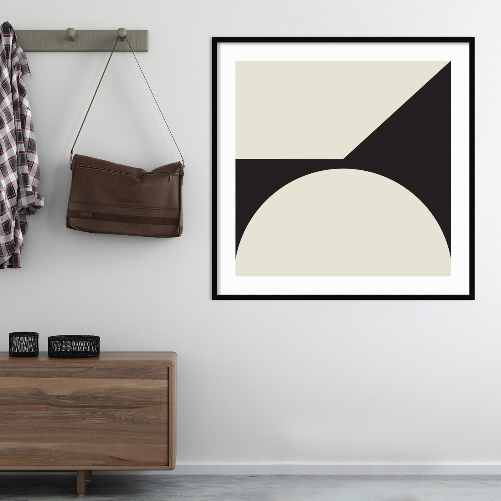 Alina "Minimal Max Mod I" Print, 41.25" H x 41.25" W x 0.8" D, Black Framed