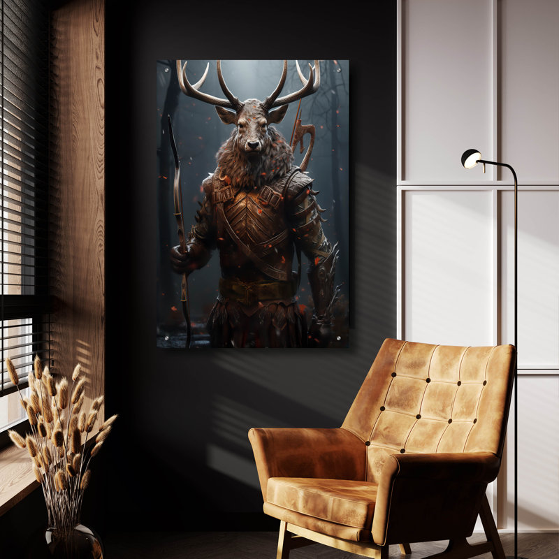  «Stags Silent Watch» par r3darch0n, art mural en verre acrylique, 24 po x 36 po, H 36 po x l 24 po x P 0,2 po
