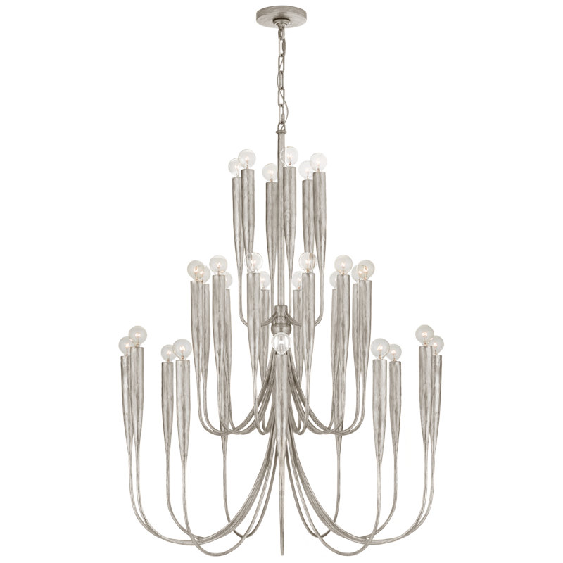 Julie Neill Acadia Large Chandelier, Burnished Silver Leaf