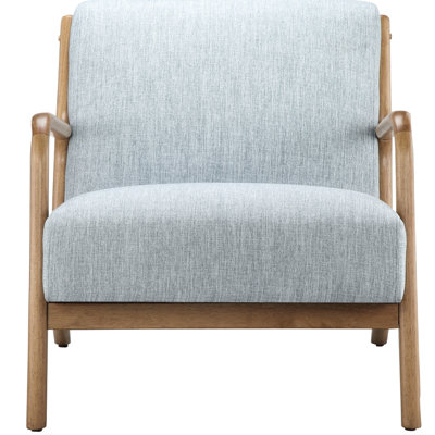 Méridienne bleue confortable avec structure en bois robuste d'inspiration Mid-Century