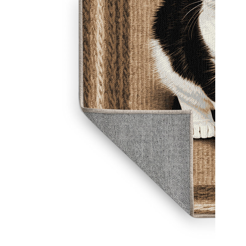 Washable European Shorthair Cats Area Rug, Square 7'