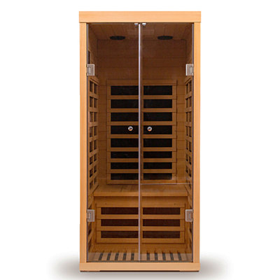 One Person Large Glass Hemlock Sauna
