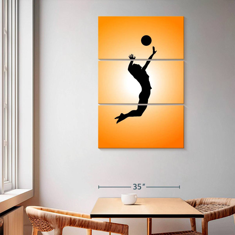 Silhouette de joueur de volleyball Sireci, H 65 po x l 42 po