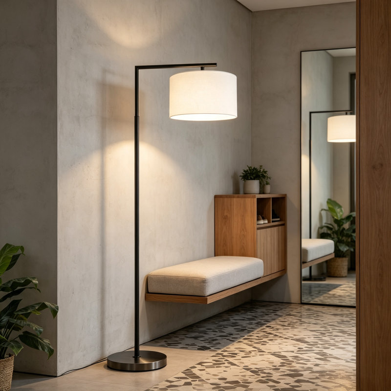 Jaesa 166cm Swing Arm Floor Lamp, White