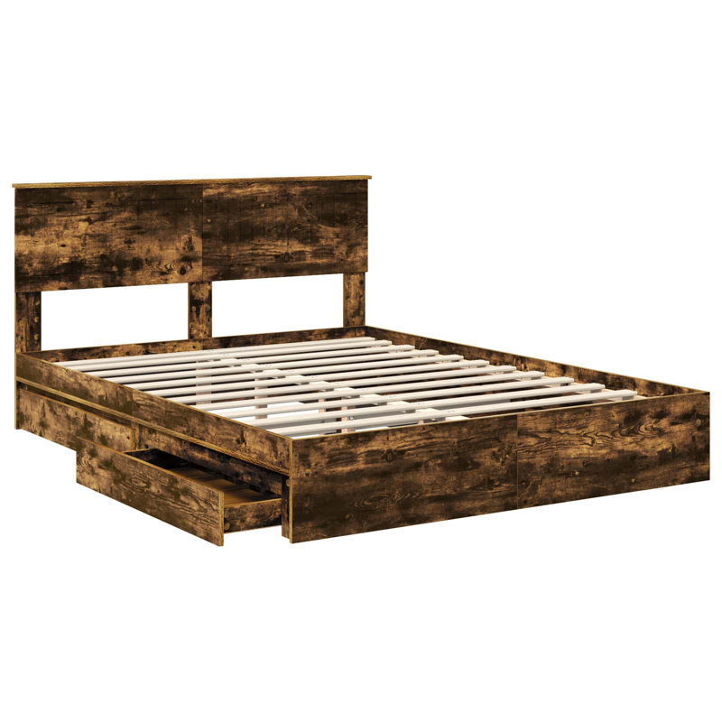 Bed, Smoked Oak, Kingsize (5')