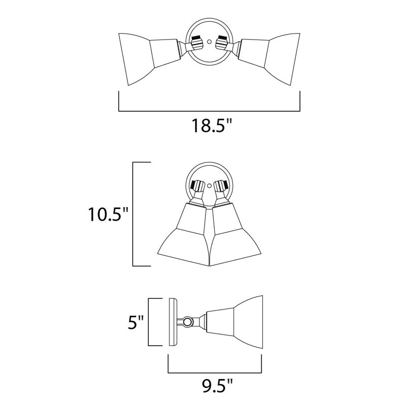 Projecteur d'extérieur de sécurité Quitman, Noir