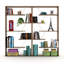 Bibliothèque moderne en bois de noyer à 6 tablettes, pour l'ameublement industriel et de bureau