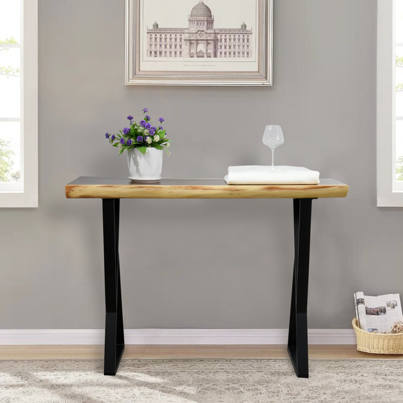 Solid Wood Top Console Table, 86.4cm H x 119.4cm W x 33cm D