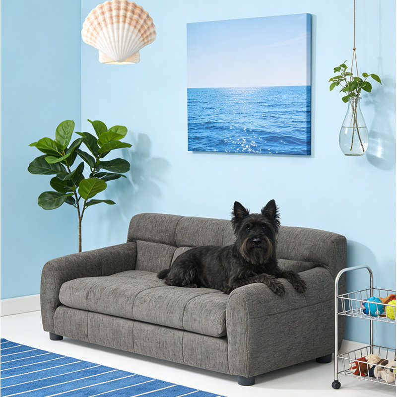 Elevated Dog Sofa Bed Pet Sofa, Dark Gray