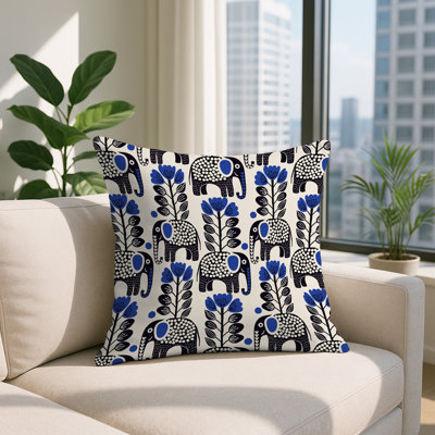 Coussin décoratif intérieur / extérieur Vance Elephant
