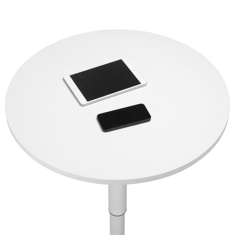 Krishnah Round Metal Base Dining Table, White, White