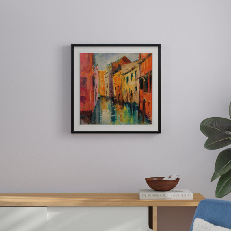 Venise III - reproduction d'art, H 24 po x l 24 po x P 2 po, Cadre noir