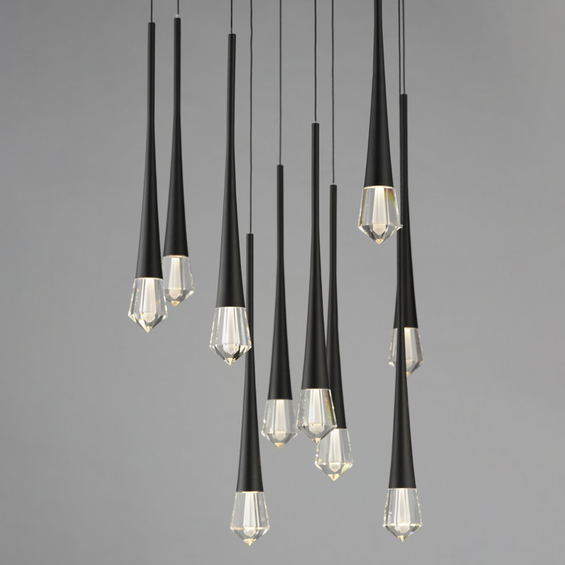 Luminaire suspendu à 12 lumières, Noir