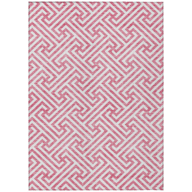 Washable Geometric Indoor / Outdoor Rug, Rectangle 2'6" x 3'10"
