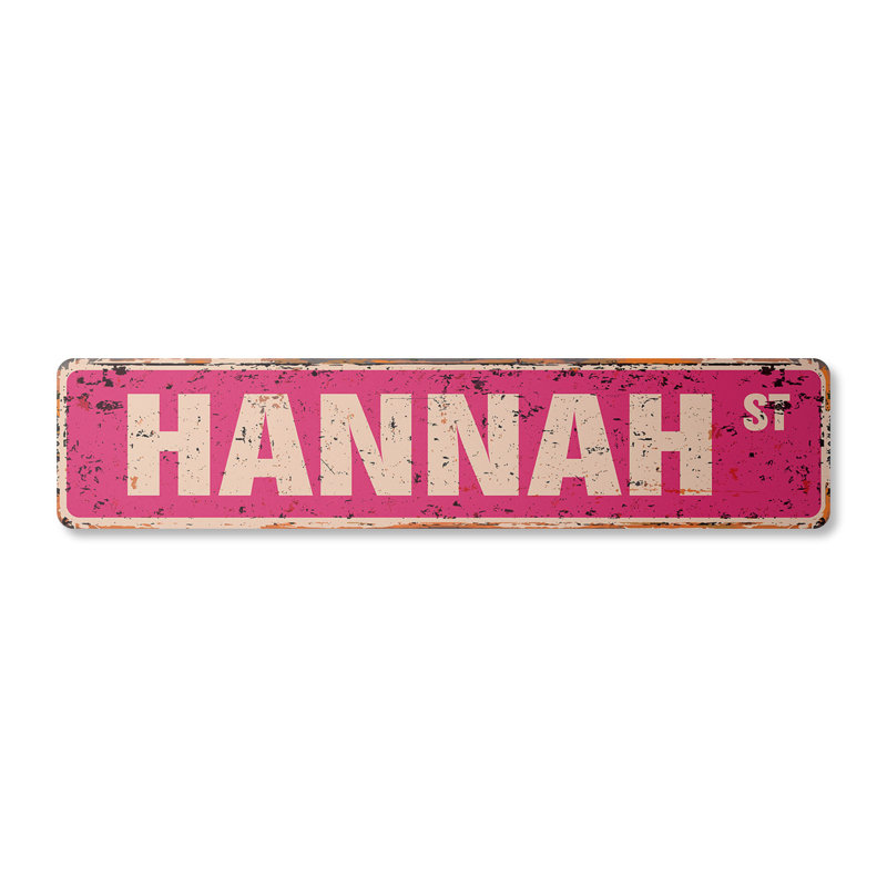 Plaque de rue Hannah en plastique robuste 6 po x 24 po