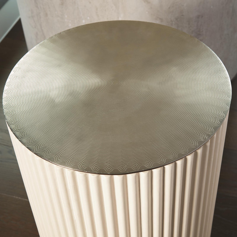 Table d'appoint Camille, Blanc, Blanc